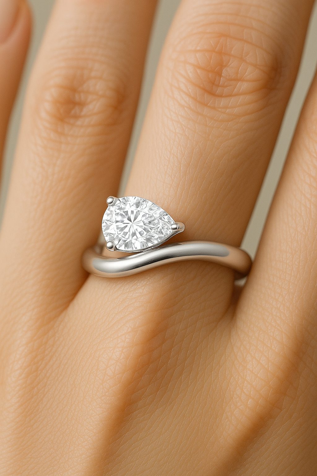 Anel Gota P Reclinada Moissanite - Imagem 2