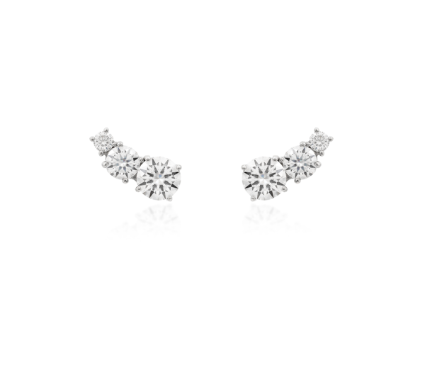 Brinco Ear Cuff Mini Pontos Moissanite