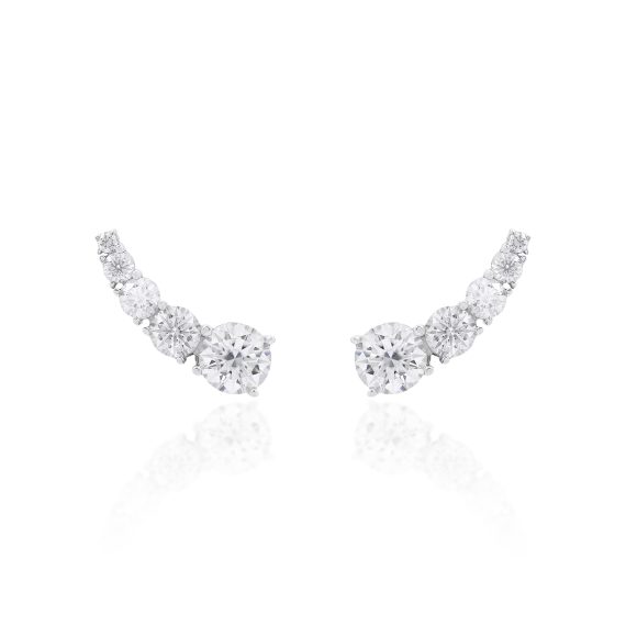 Brinco Ear Cuff Pontos Moissanite