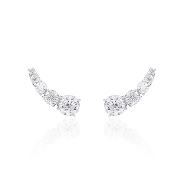 Brinco Ear Cuff Pontos Moissanite