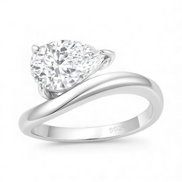 Anel Gota P Reclinada Moissanite