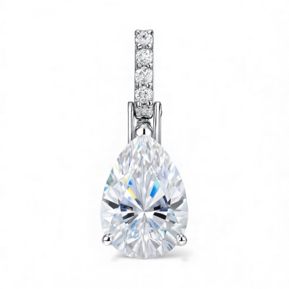 Pingente Moissanite Gota Rivieras ou Elos Prata 925