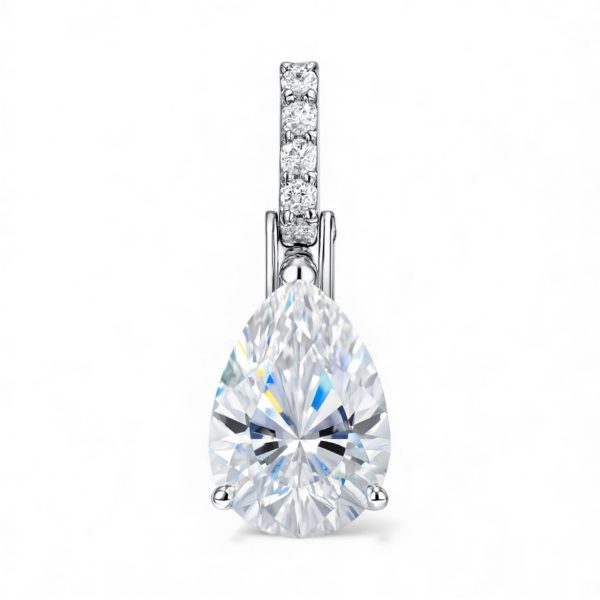 Pingente Moissanite Gota Rivieras ou Elos Prata 925