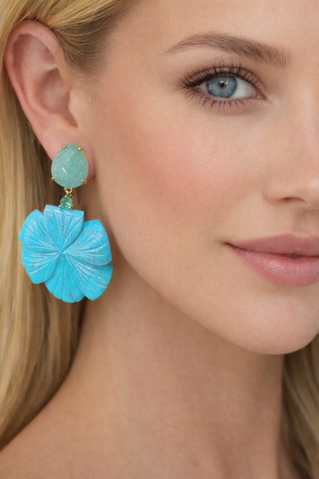 Brinco Longo Alena Baquelite e Jade Verde Ouro - Imagem 2