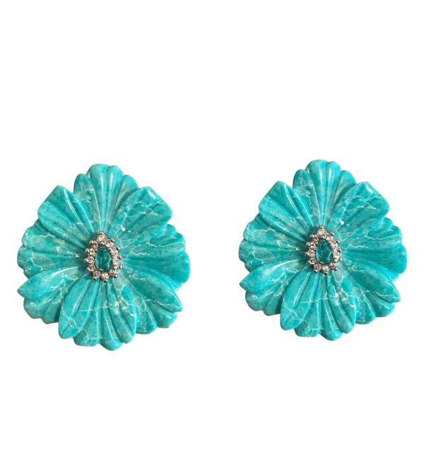 Brinco Amazonita Natural Miolo Azul Espinélio Prata 925