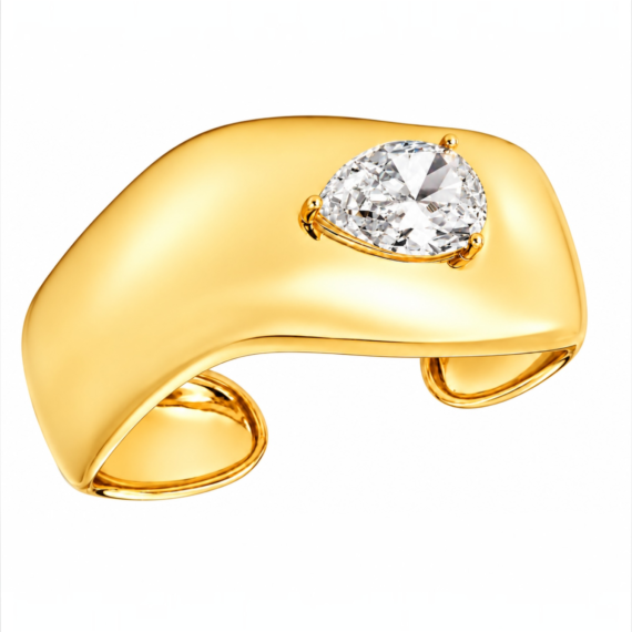 Bracelete Grosso Gota Zircônia Inspired Ouro