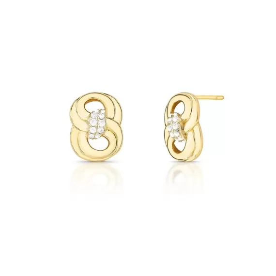 Brinco Delicado Elos Zircônias Ouro