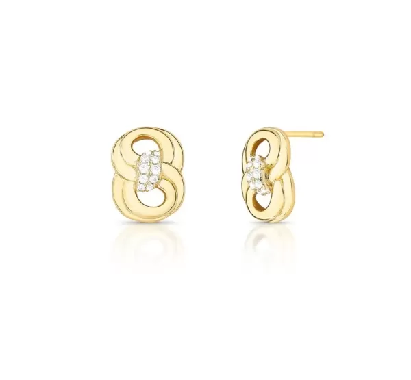 Brinco Delicado Elos Zircônias Ouro