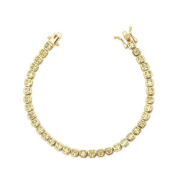 Pulseira Riviera Quadrados Yellow Gold