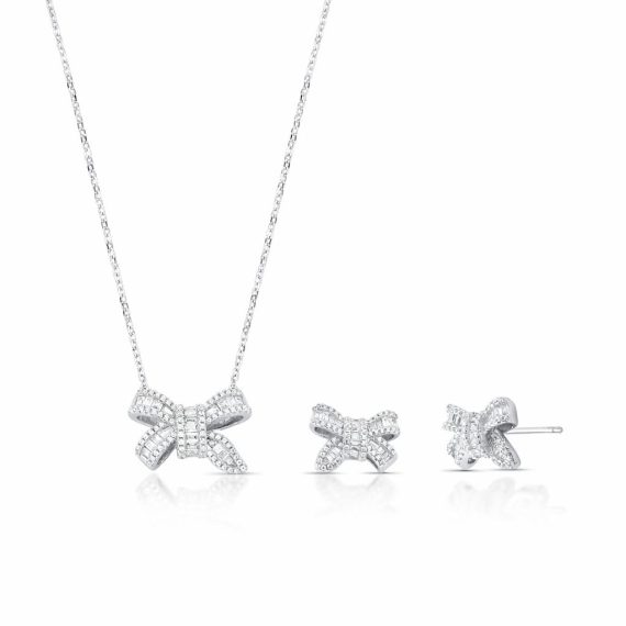 Conjunto Laçinho Baguettes Prata 925