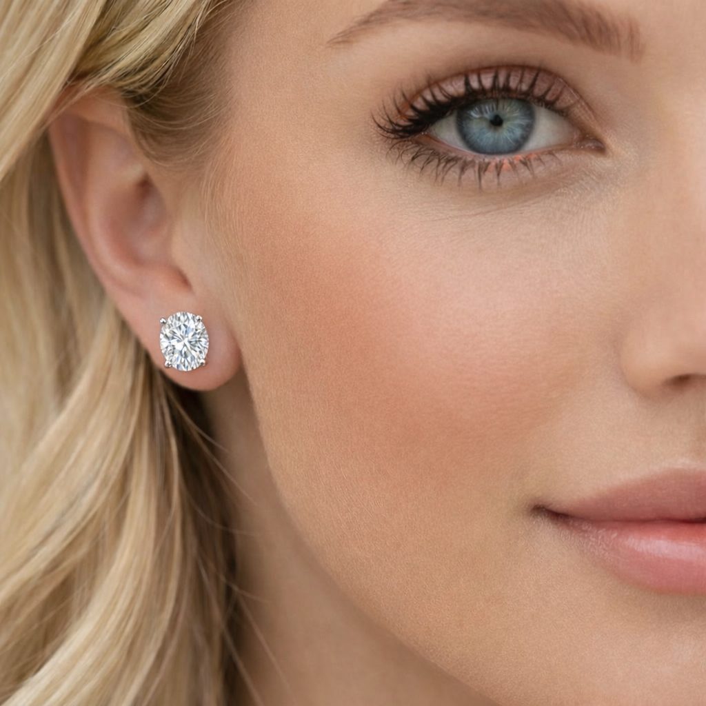 Brinco Moissanite Oval Prata 925 - Imagem 7