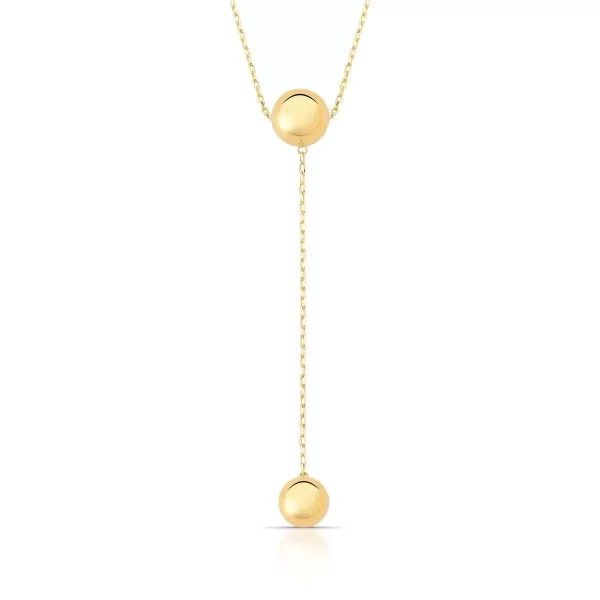 Colar Gravatinha Esferas Lisas Ouro