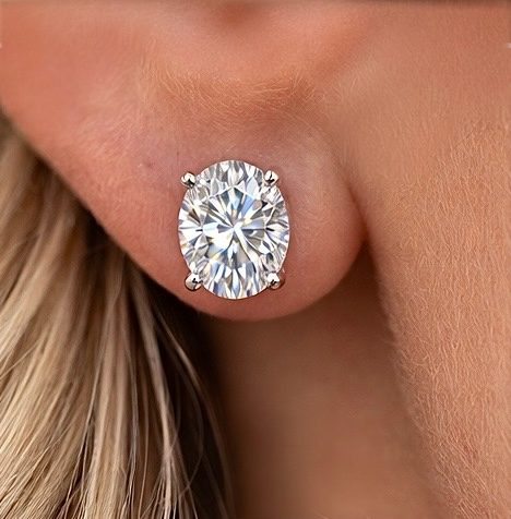 Brinco Moissanite Oval Prata 925 - Imagem 2