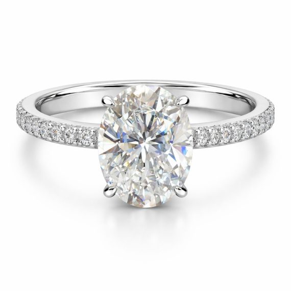 Anel Solit&aacute;rio Oval Giorgina Moissanite