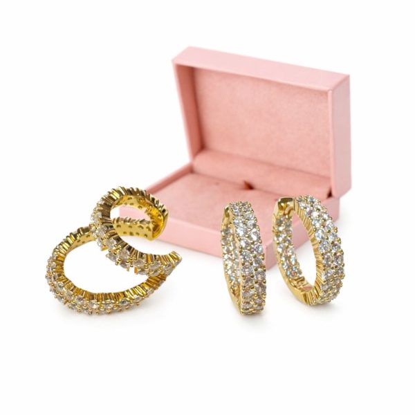 Brinco Argola e Piercing Cravejado