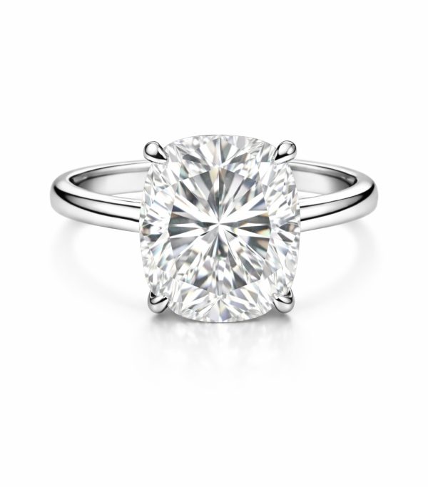 Anel Solitário Retangular Moissanite