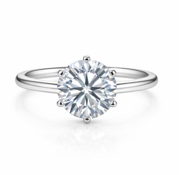 Anel Solitário Alto Moissanite