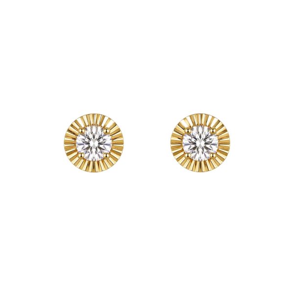 Brinco Desing  5mm Ouro Moissanite
