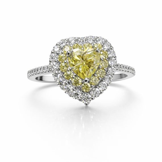 Anel Cora&ccedil;&atilde;o Virginia Yellow Moissanite