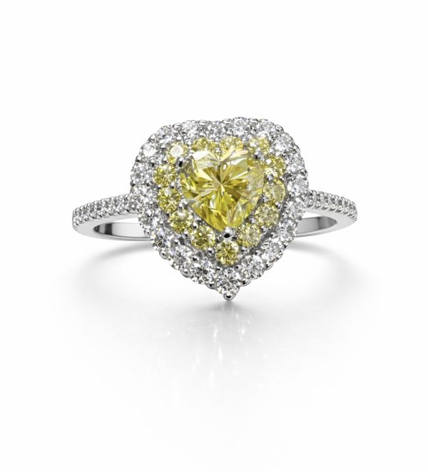 Anel Coração Virginia Yellow Moissanite