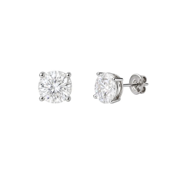 Brinco Solitário 6,5 mm Moissanite