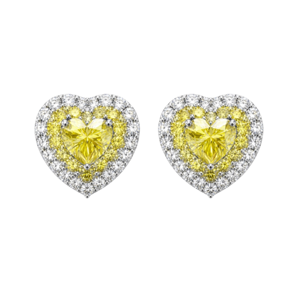 Brinco Coração Virginia Yellow Moissanite