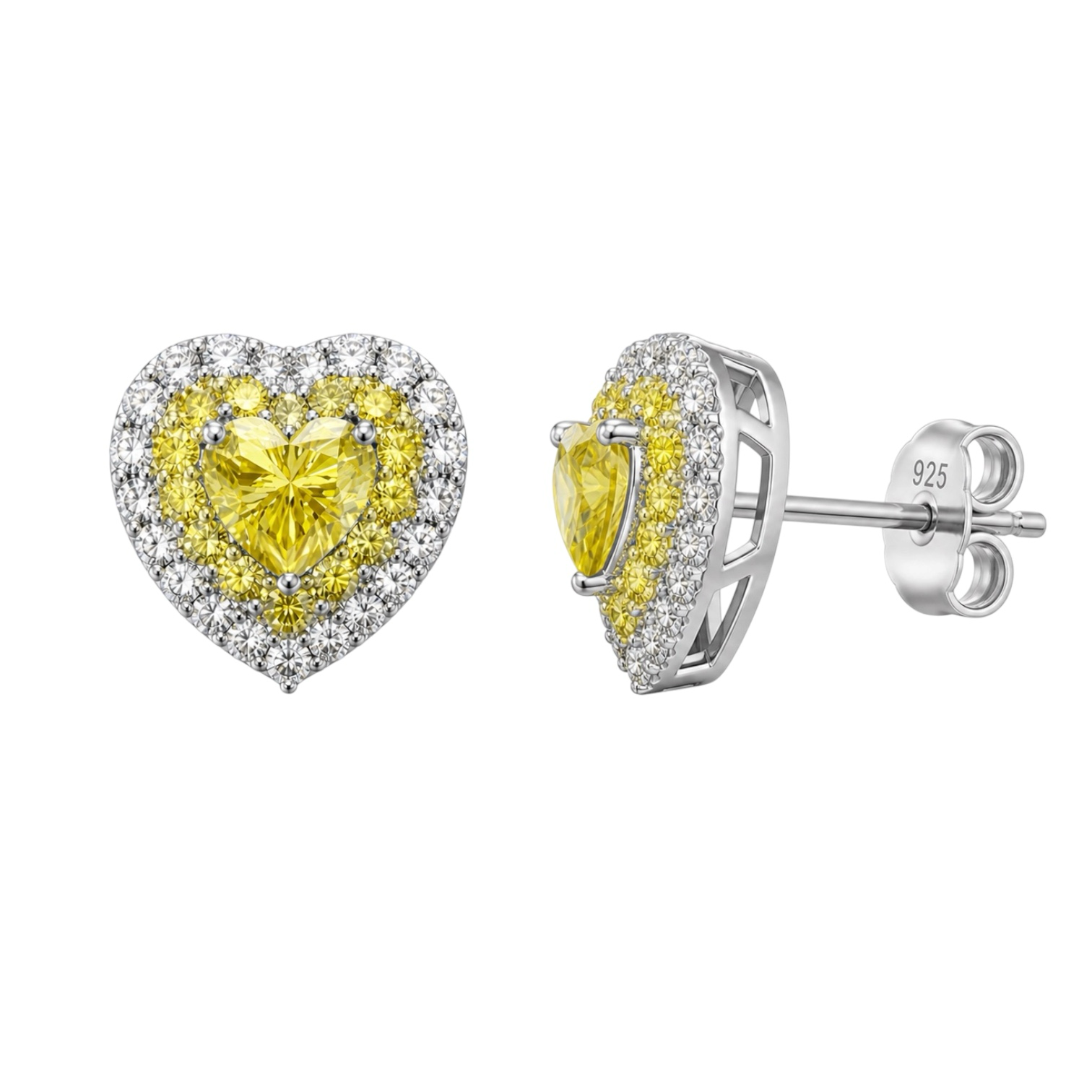 Brinco Coração Virginia Yellow Moissanite - Imagem 3
