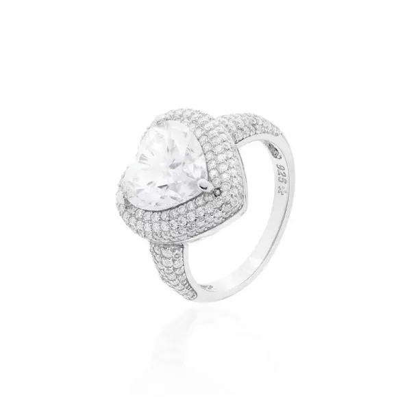 Anel Coração Luxo Moissanite