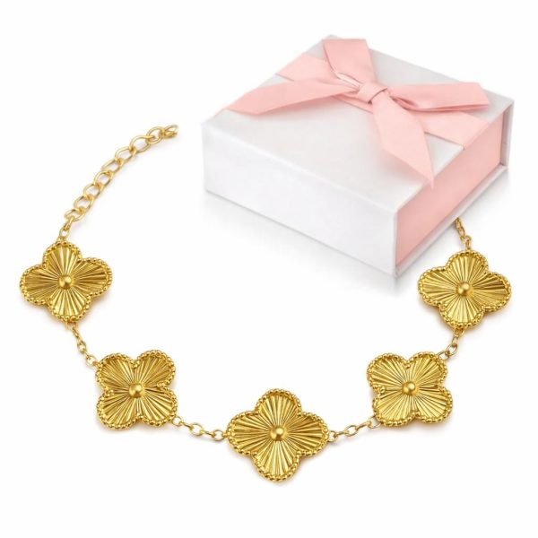 Pulseira Inspired Trevo M Dourado