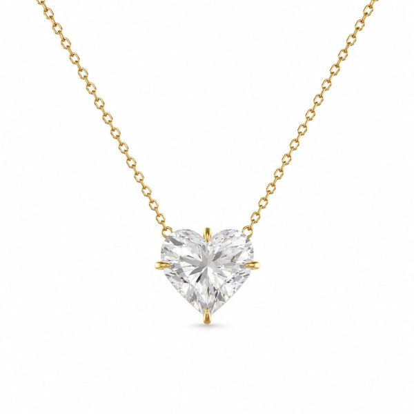 Colar Coração 12 mm  Emerald Cut  Moissanite