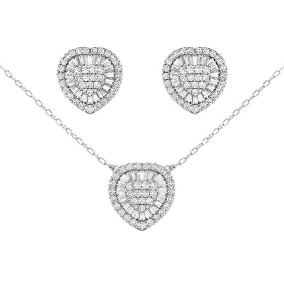 Conjunto Coração Pizza Moissanite