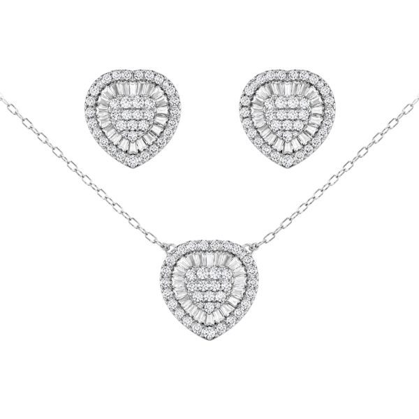 Conjunto Coração Pizza Moissanite