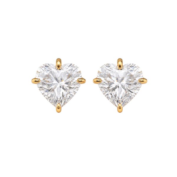 Brincos Coração 10mm  Emerald Cut  Moissanite