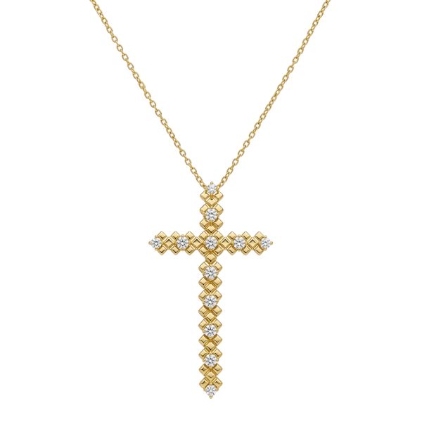 Colar Crucifixo Maleável Pontos Luz Zircônias