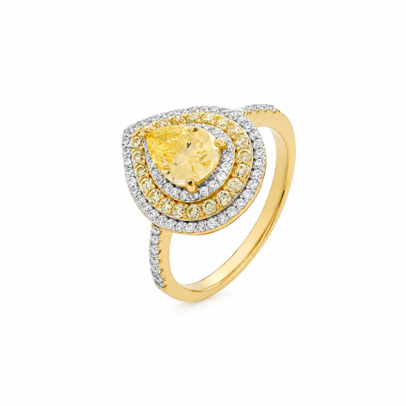 Anel Gota Alice Ouro Prata 925