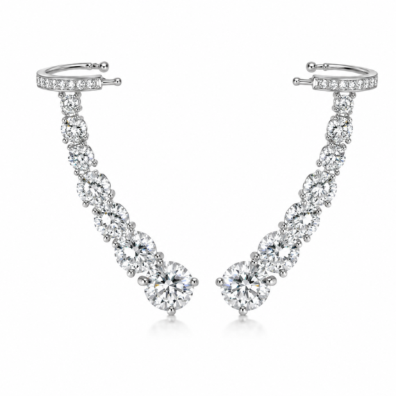 Brinco Ear Cuff Pontos de Luz Zircônias Prata925
