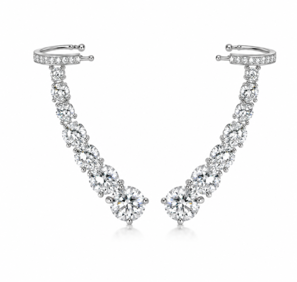 Brinco Ear Cuff Pontos de Luz Zircônias Prata925