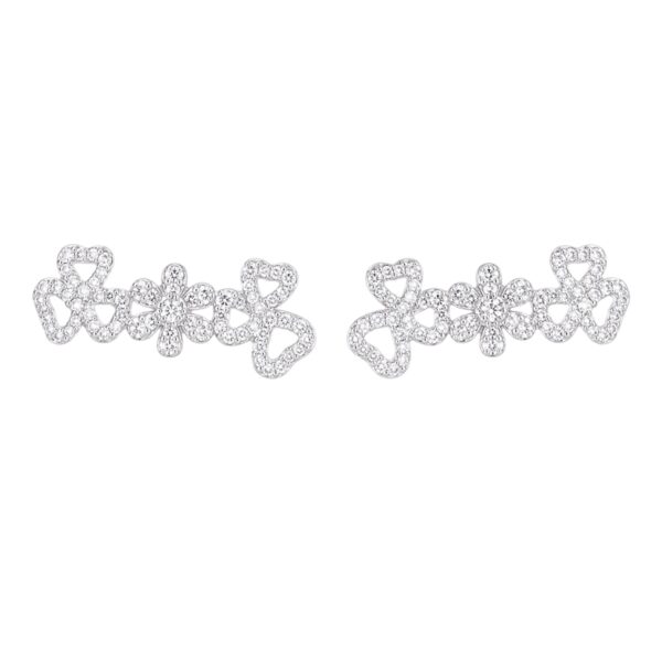 Brincos Florzinhas Cravejadas  Prata925