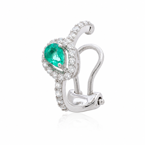 Piercing Luxo Gota Esmeralda Colombiana Fusion 925