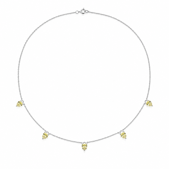 Colar Cinco Gotas Yellow Fancy Prata 925