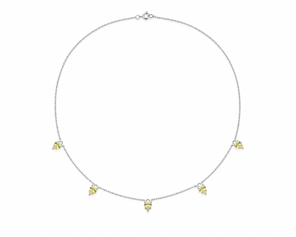 Colar Cinco Gotas Yellow Fancy Prata 925