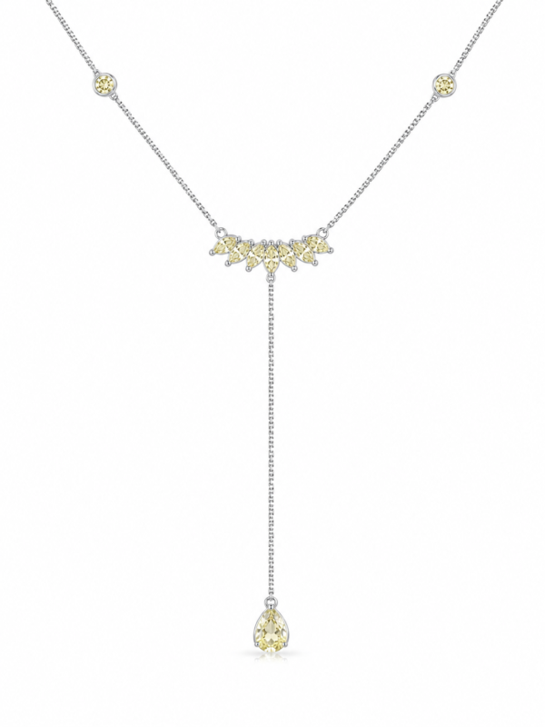 Colar Gravatinha Navettes Yellow Prata 925