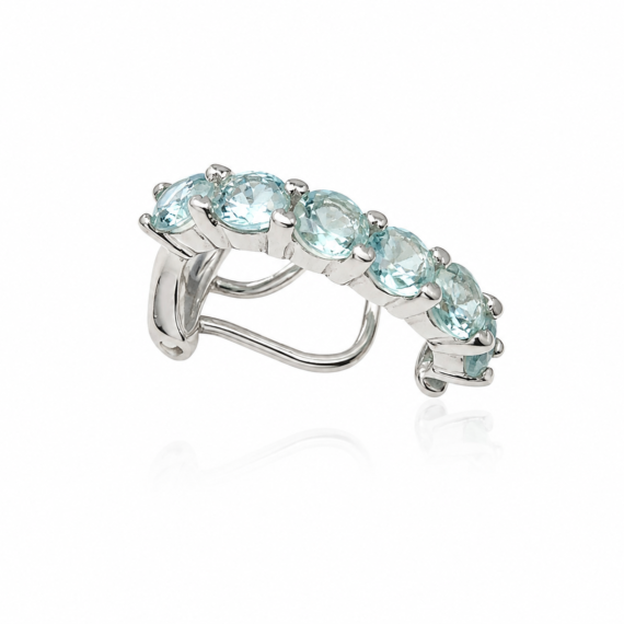 Piercing Slim Agua Marinha Prata 925