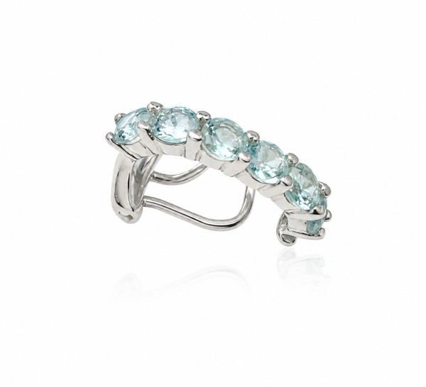Piercing Slim Agua Marinha Prata 925