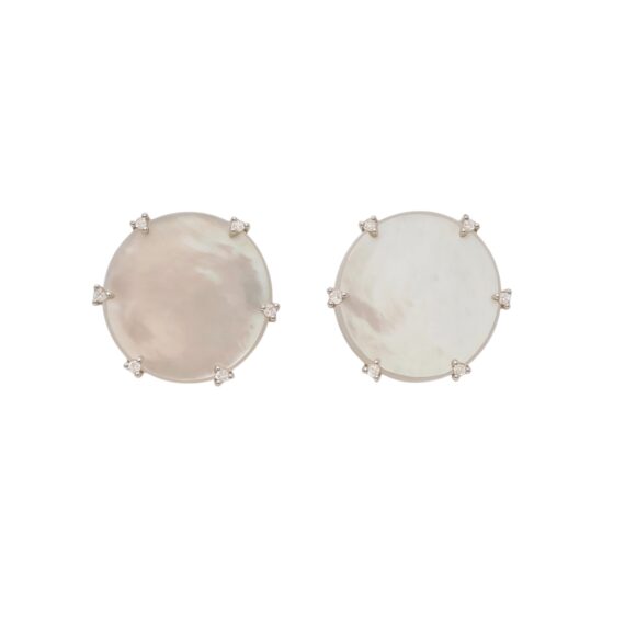Brinco Pérola Barroca Natural Zircônias Prata 925