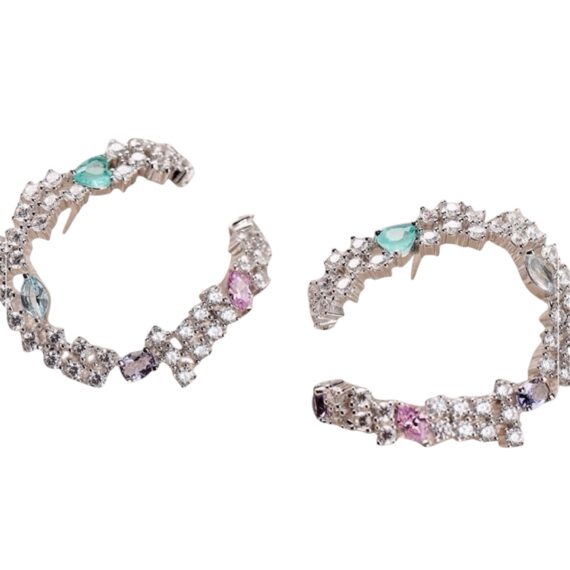 Brinco Ear Hook Colors  Prata 925 