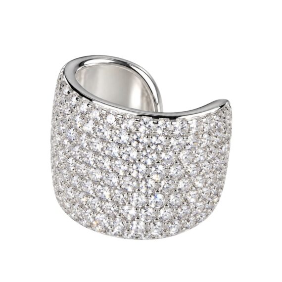 Piercing Largo Grosso Zircônias Prata 925