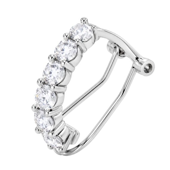 Piercing Falso Slim Zircônias Prata 925