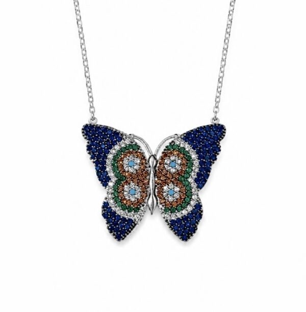 Colar Borboleta Micro Zircônias Joias