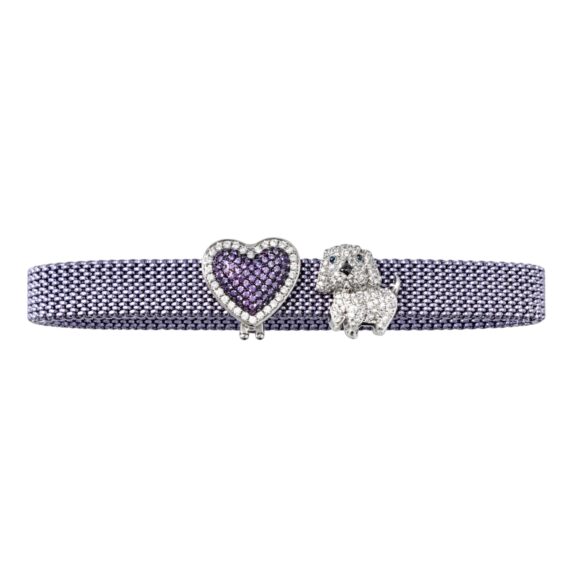 Pulseira de aço em malha Com berloques